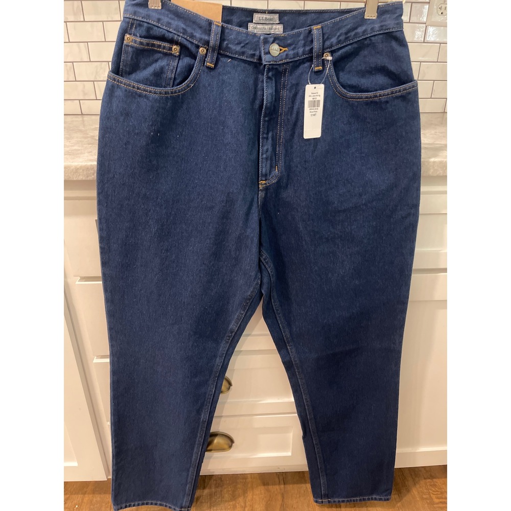 L.L.Bean Jeans Women 12 Blue Double L Relaxed Fit Rinsed Wash 188131 M/T